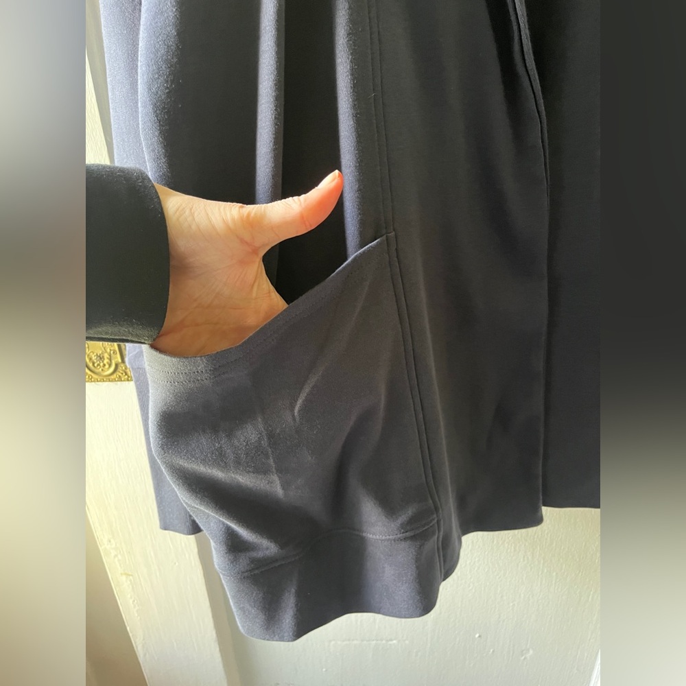 PACT Midnight Blue Organic Airplane Wrap Cardigan (M) - Picture 5 of 9